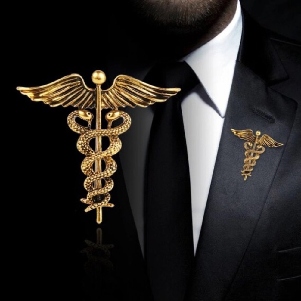 Angel Wings Men's Badge Brooch Pin Snake Brooches Lapel Pin